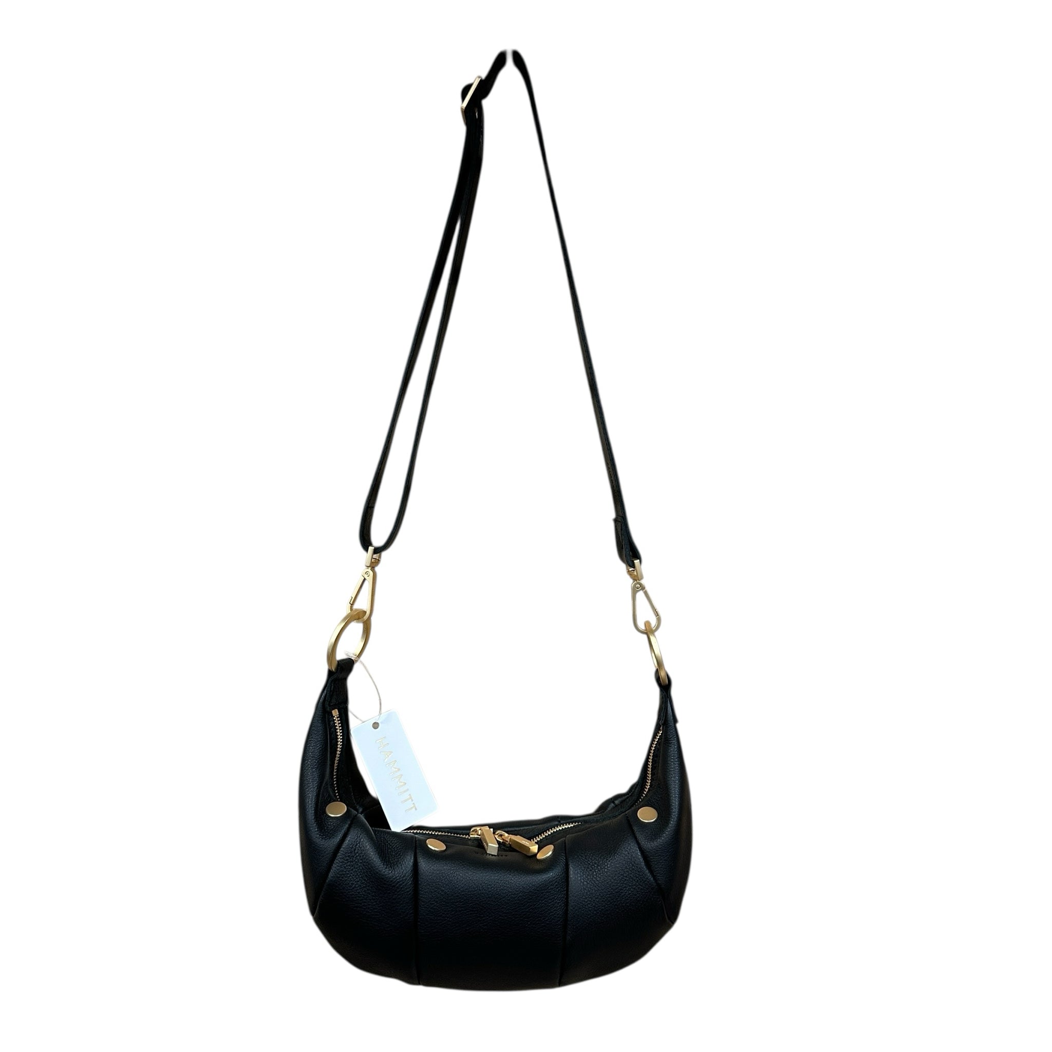 Hammitt Erica Small Black &  Brushed Gold Leather Crossbody Bag