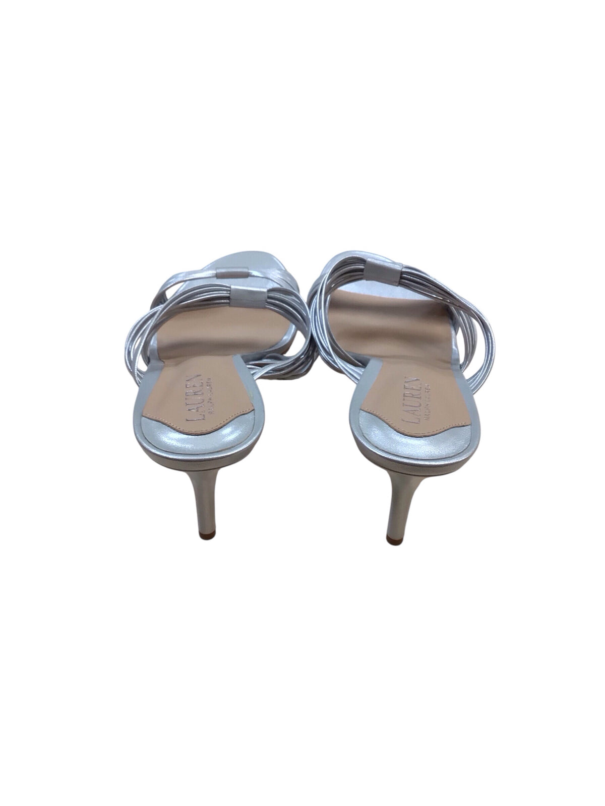 Ralph Lauren "Lorraine" Silver Heel Sandals Size 10