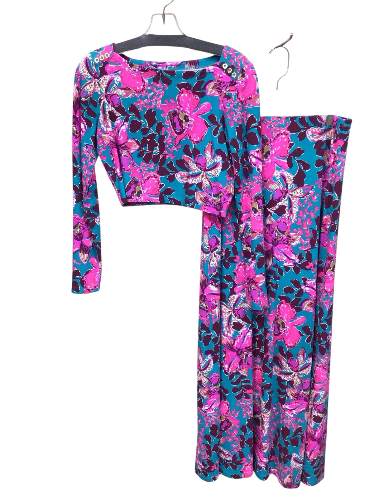 Lilly Pulitzer "Nessi" Orchid You Not Maxi 2PC Set Size Small