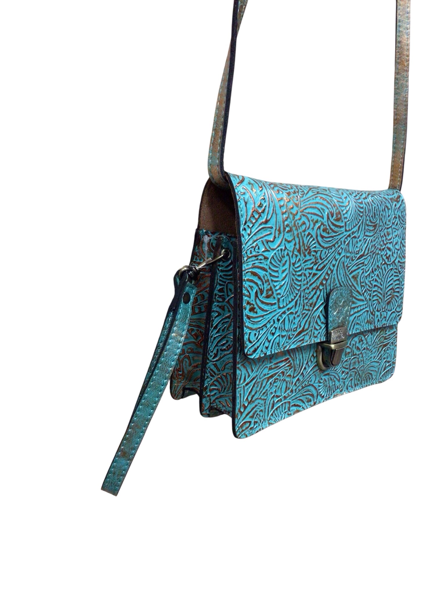 Patricia Nash "Lanza Organizer" Pastel Turquoise Crossbody Bag