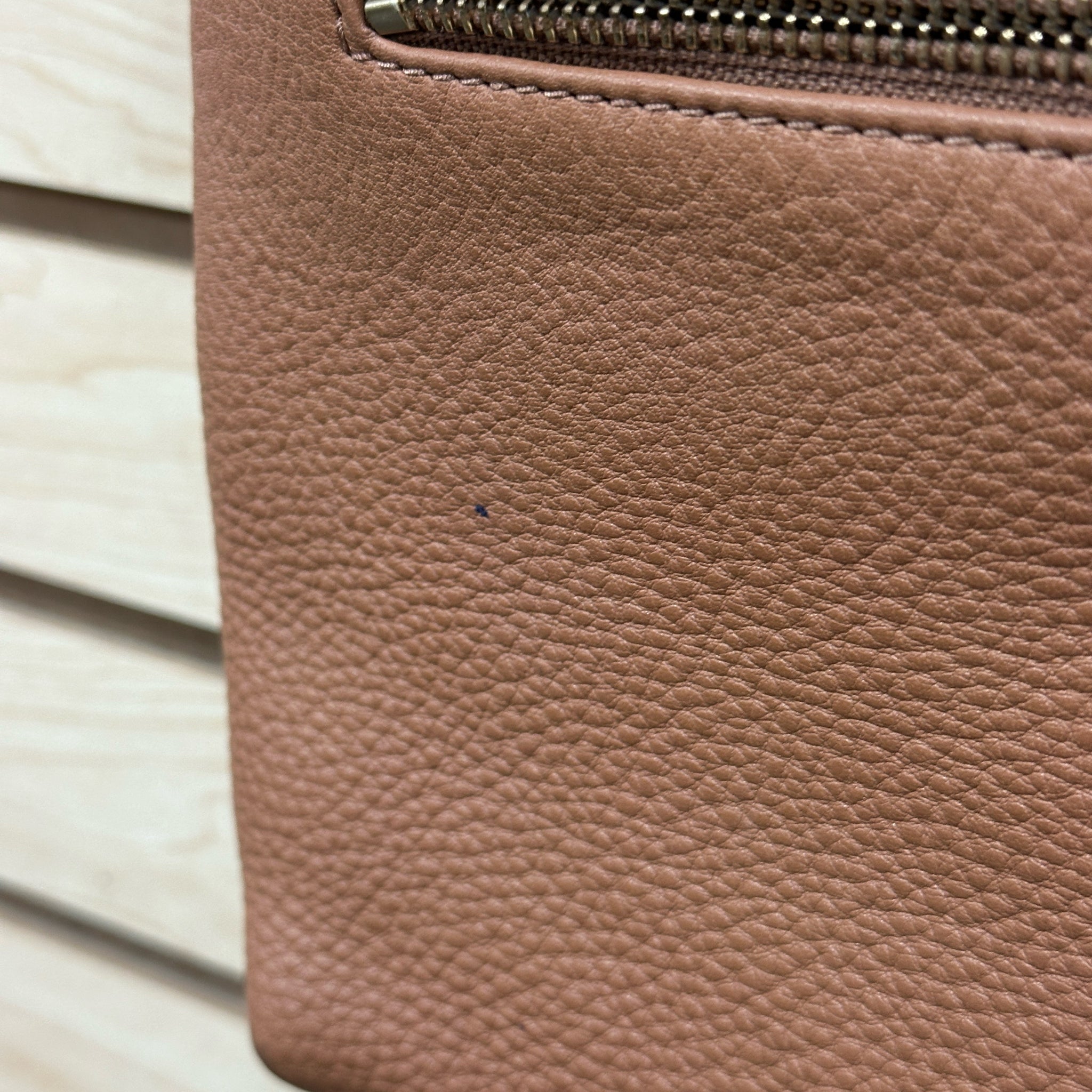 Tory Burch Brown Pebbled Leather Foldover Crossbody Bag