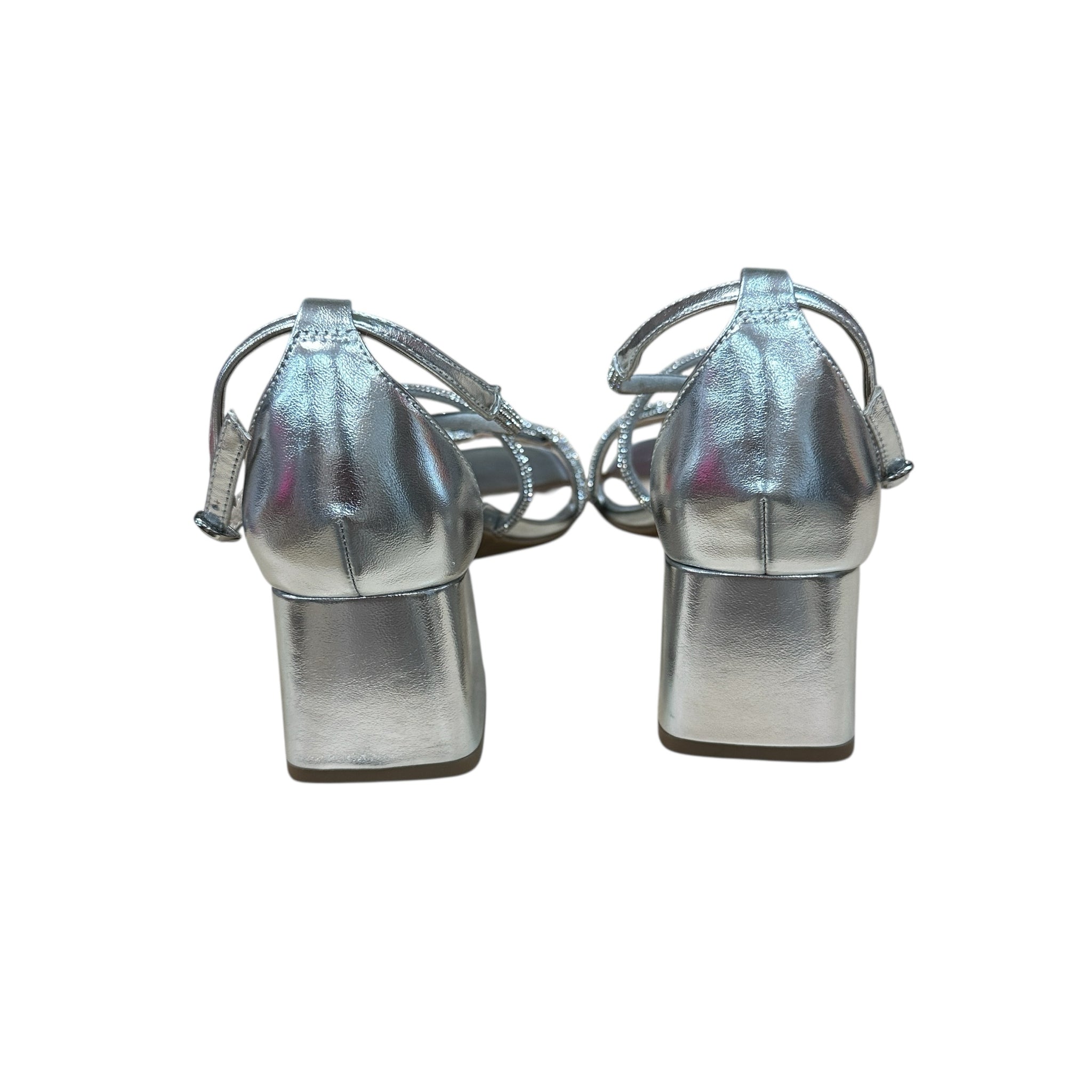 LifeStride Fab Flex Silver Rhinestone Heels Size 7W