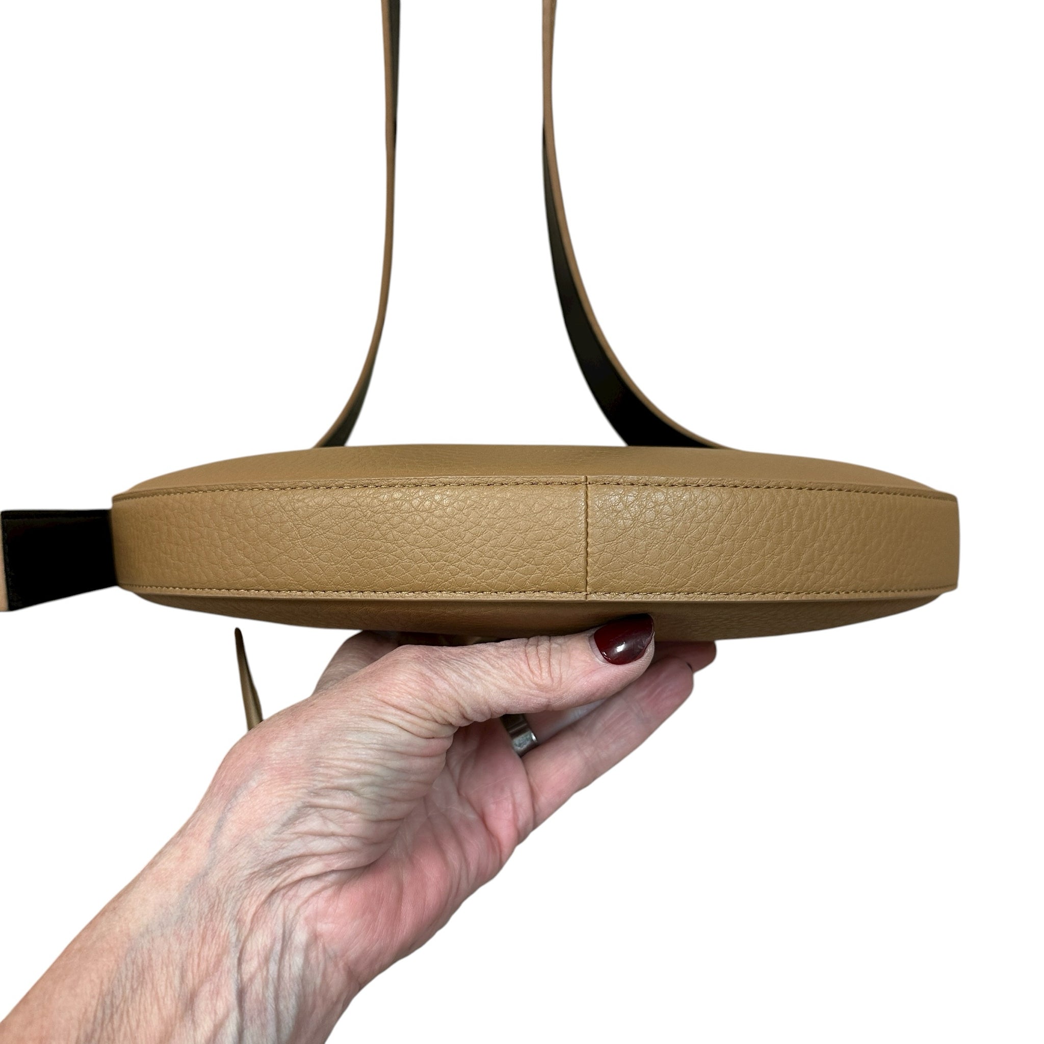 AllSaints Half Moon Brown Leather Crossbody Bag