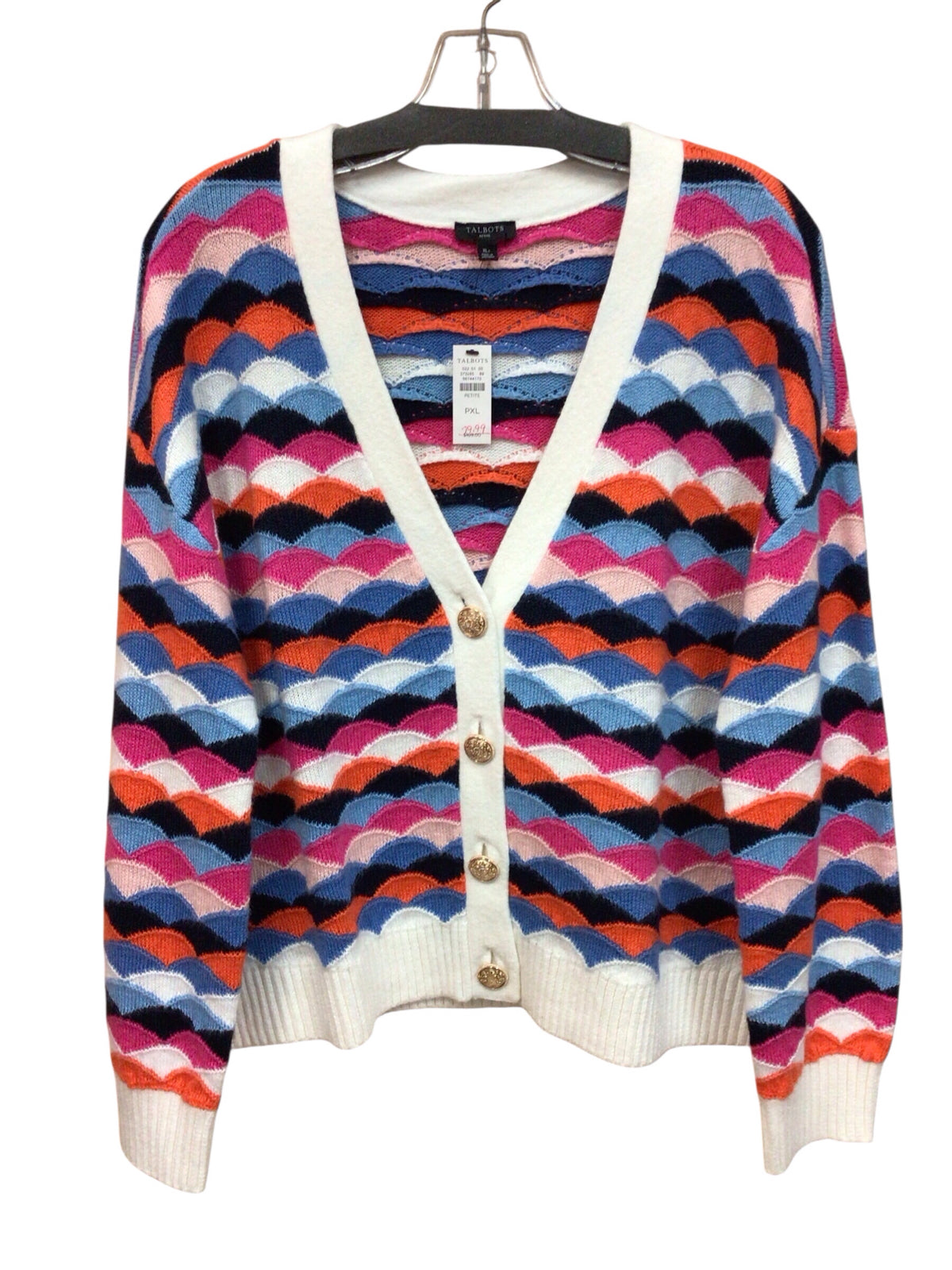 Talbots Colorful Button Down Sweater Size PXL NWT