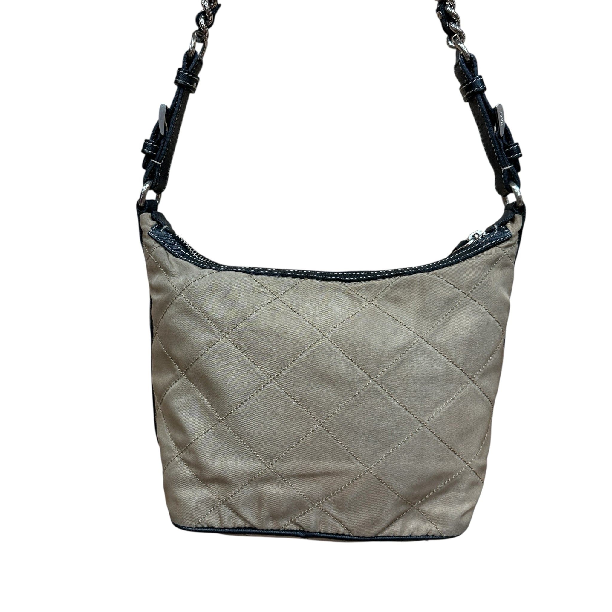 Prada Re-Nylon Quilted Shoulder Bag Tan