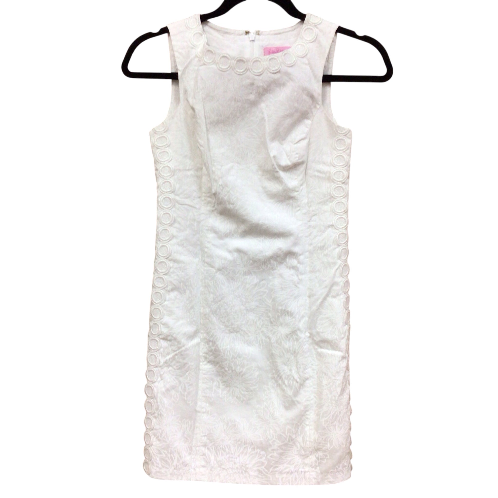 Lilly Pulitzer "Mila" White Sleeveless Shift Dress Size 00