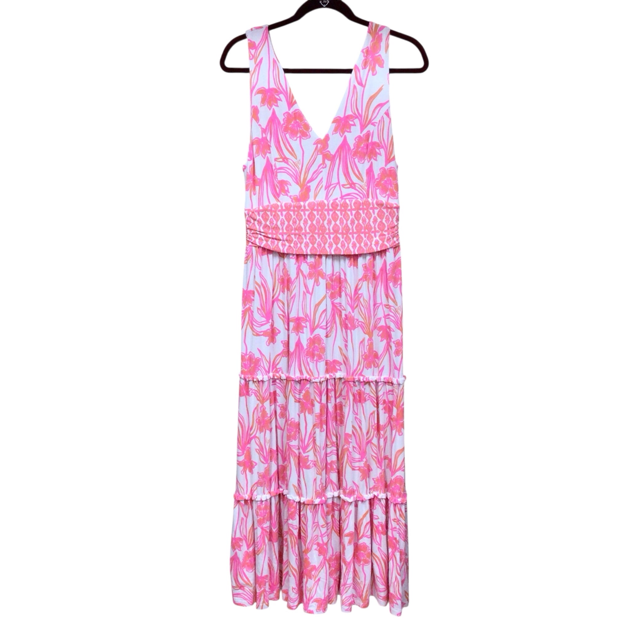 Lilly Pulitzer Skylar Midi Dress "Lovely Long Stems" Size Large