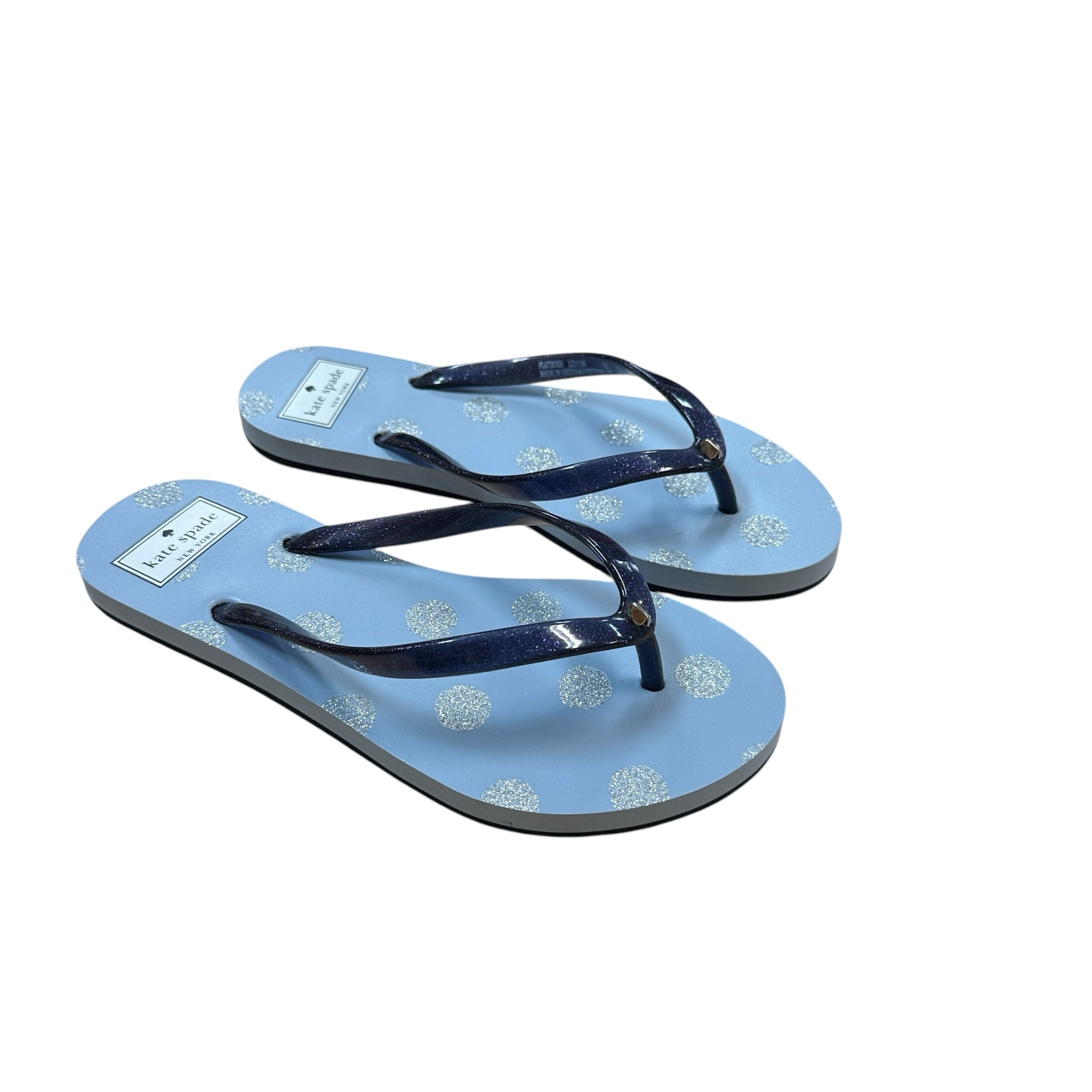 Kate Spade Blue Glitter Jelly Flip Flop Thong Sandals Size 7