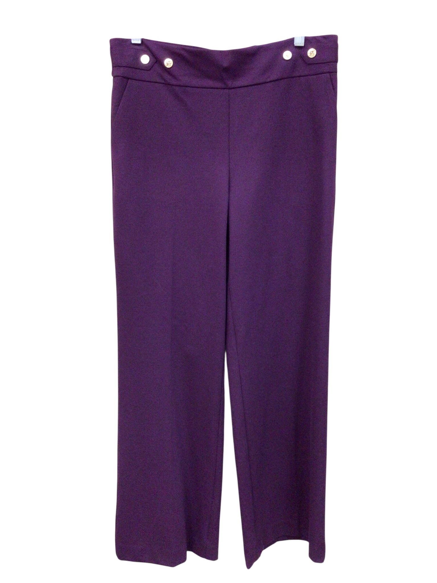 Ann Klein Dark Purple & Gold Dress Pants Size Medium NWT