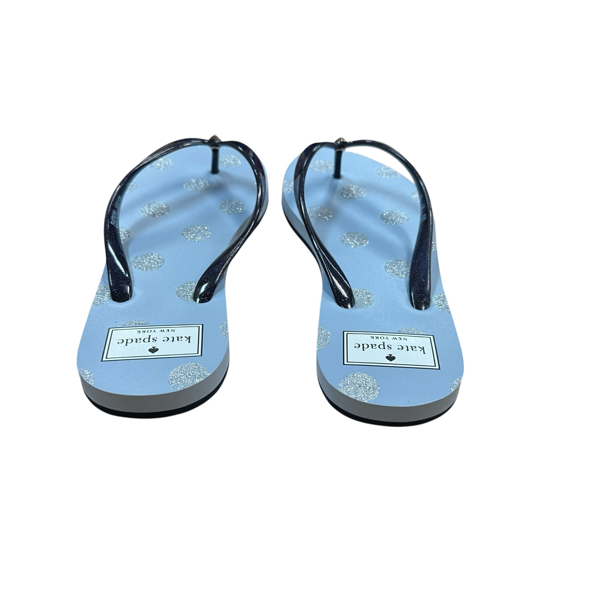 Kate Spade Blue Glitter Jelly Flip Flop Thong Sandals Size 7