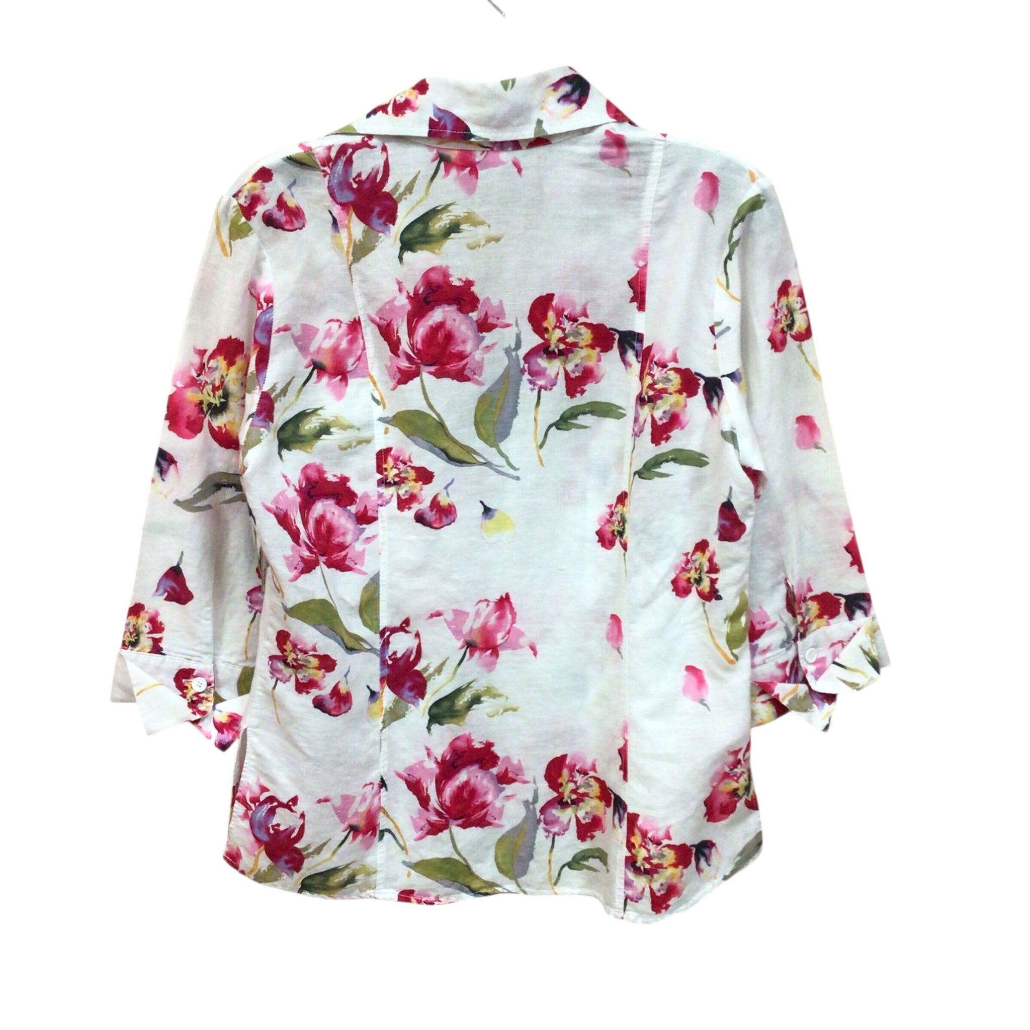 Harve Benard Long Sleeve Floral Button Up Top Size Medium