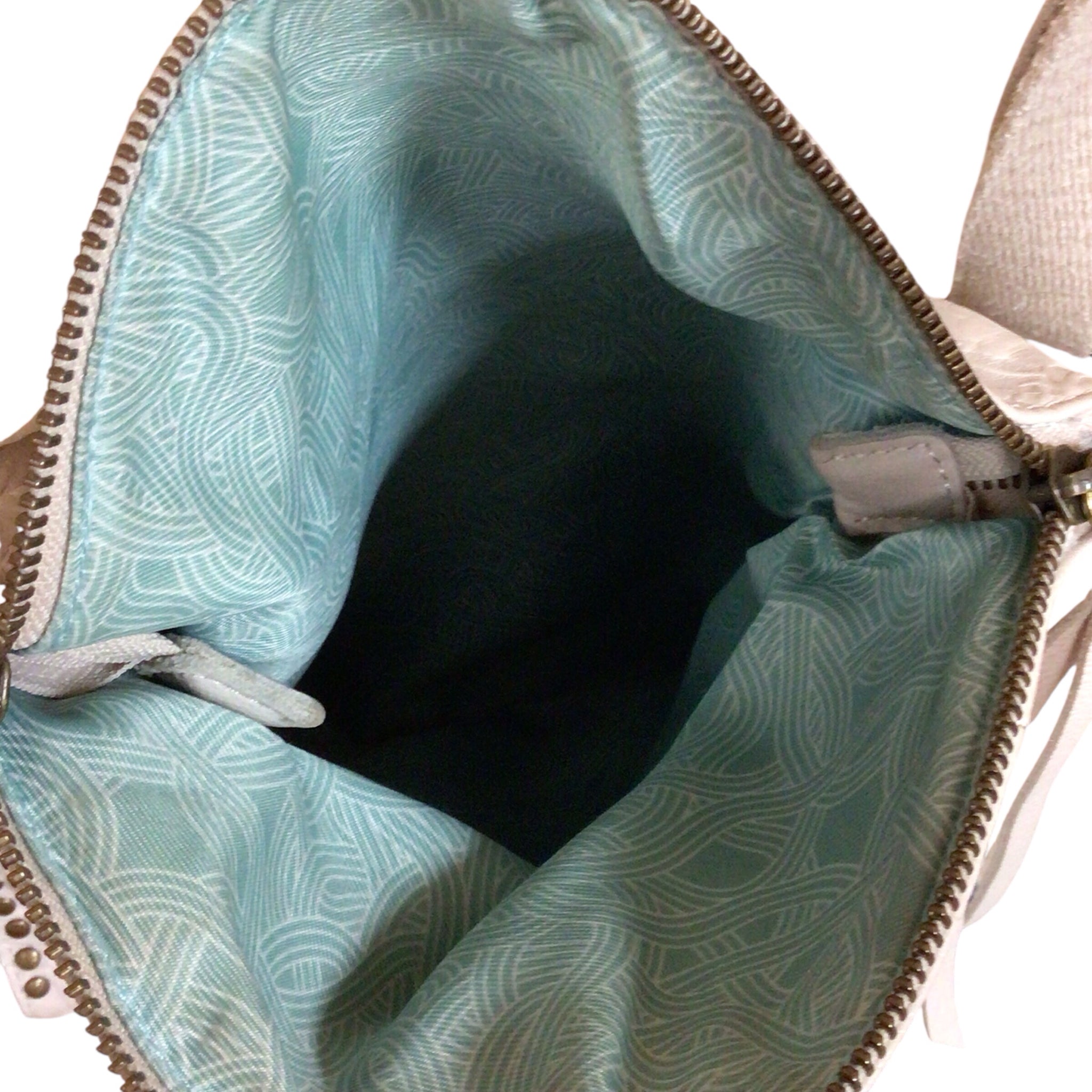 The Sak "Silverlake" Ivory Embossed Floral Leather Shoulder Bag