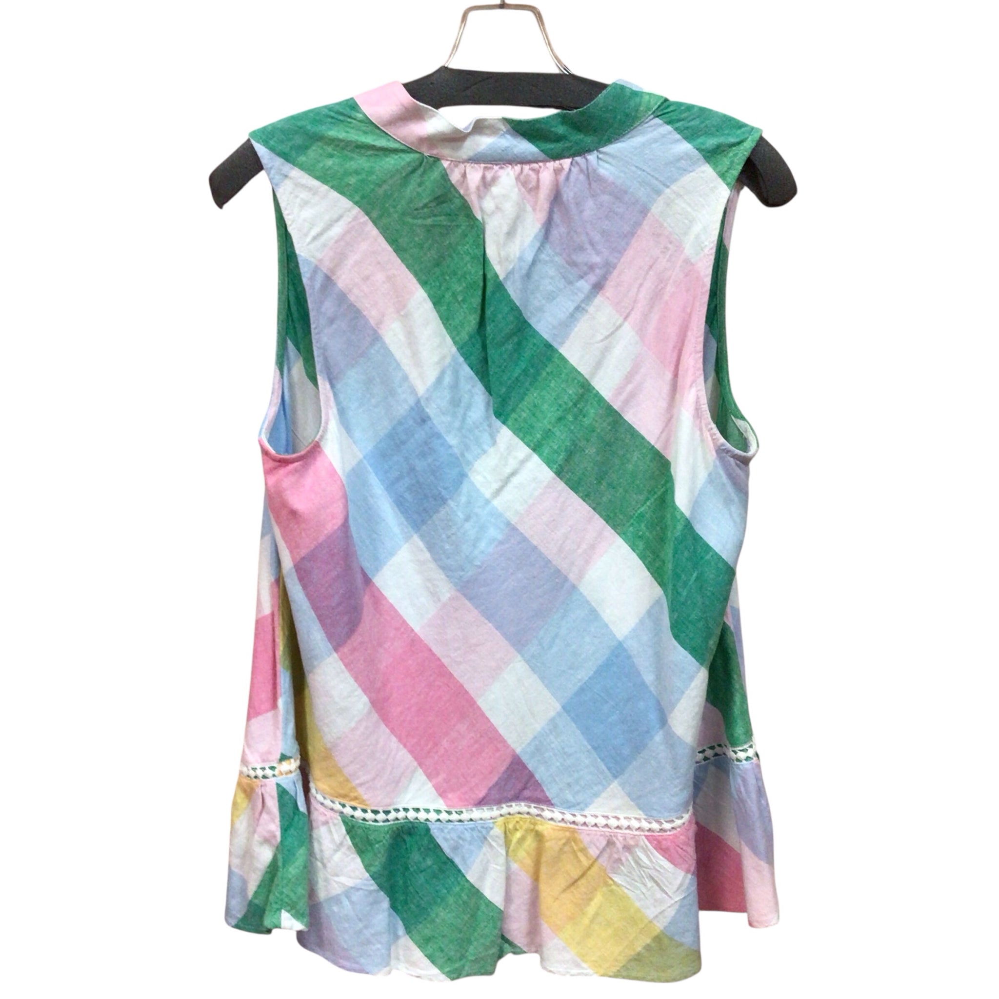 Crown & Ivy Plaid Sleeveless Top Size Large