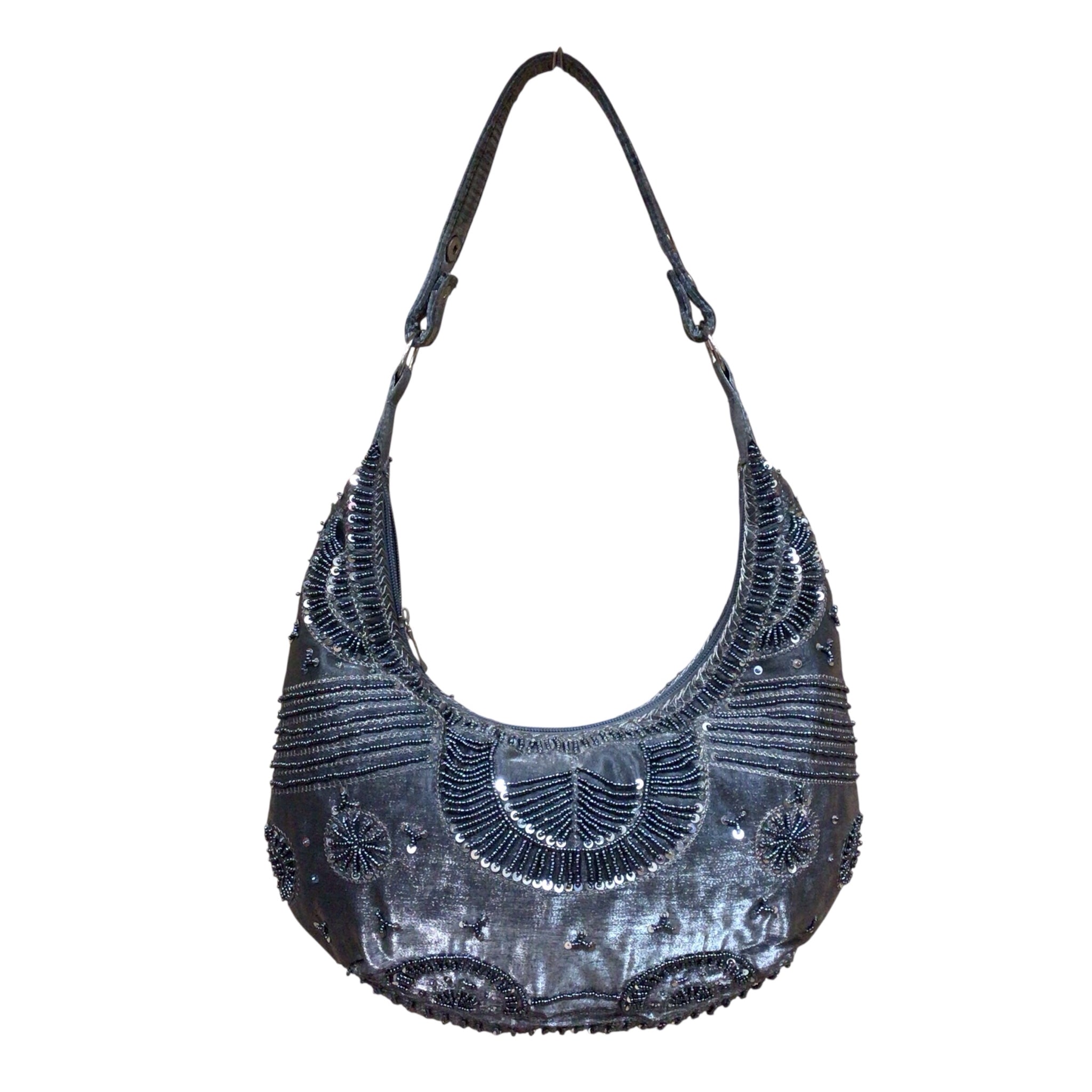 Fashion Pewter Sequin Shoulder Bag