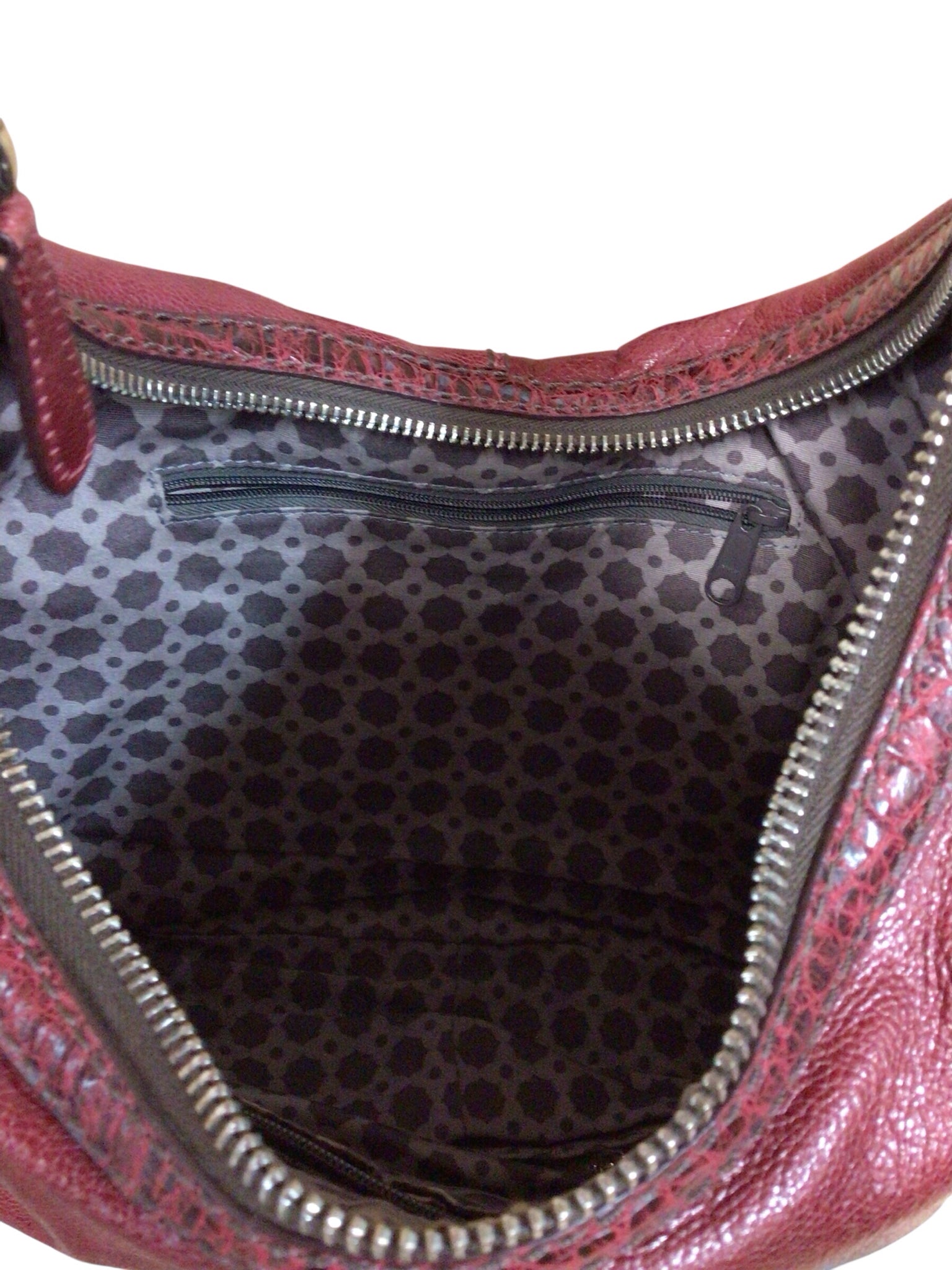 Brighton Florencia Valencia Red Leather Hobo Shoulder Bag