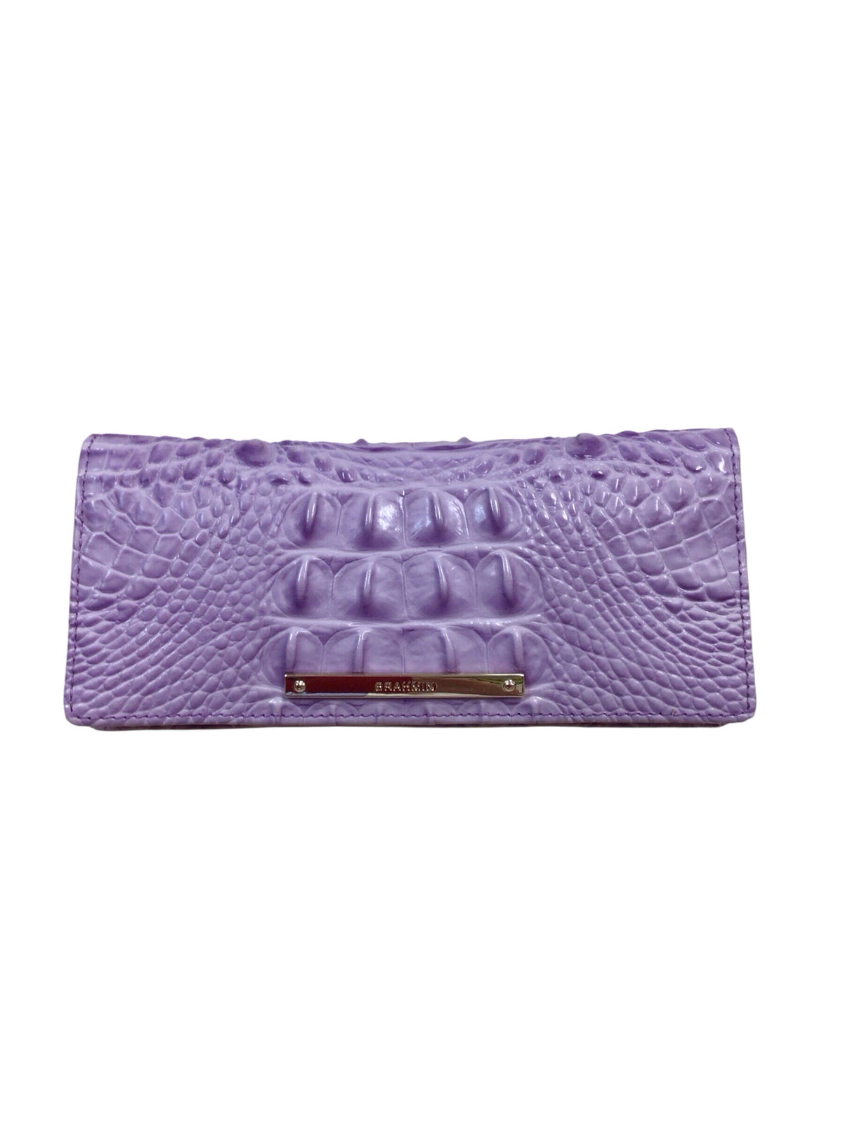 Brahmin "Cordelia" Melbourne Bi-Fold Lavender Croc-Embossed Wallet