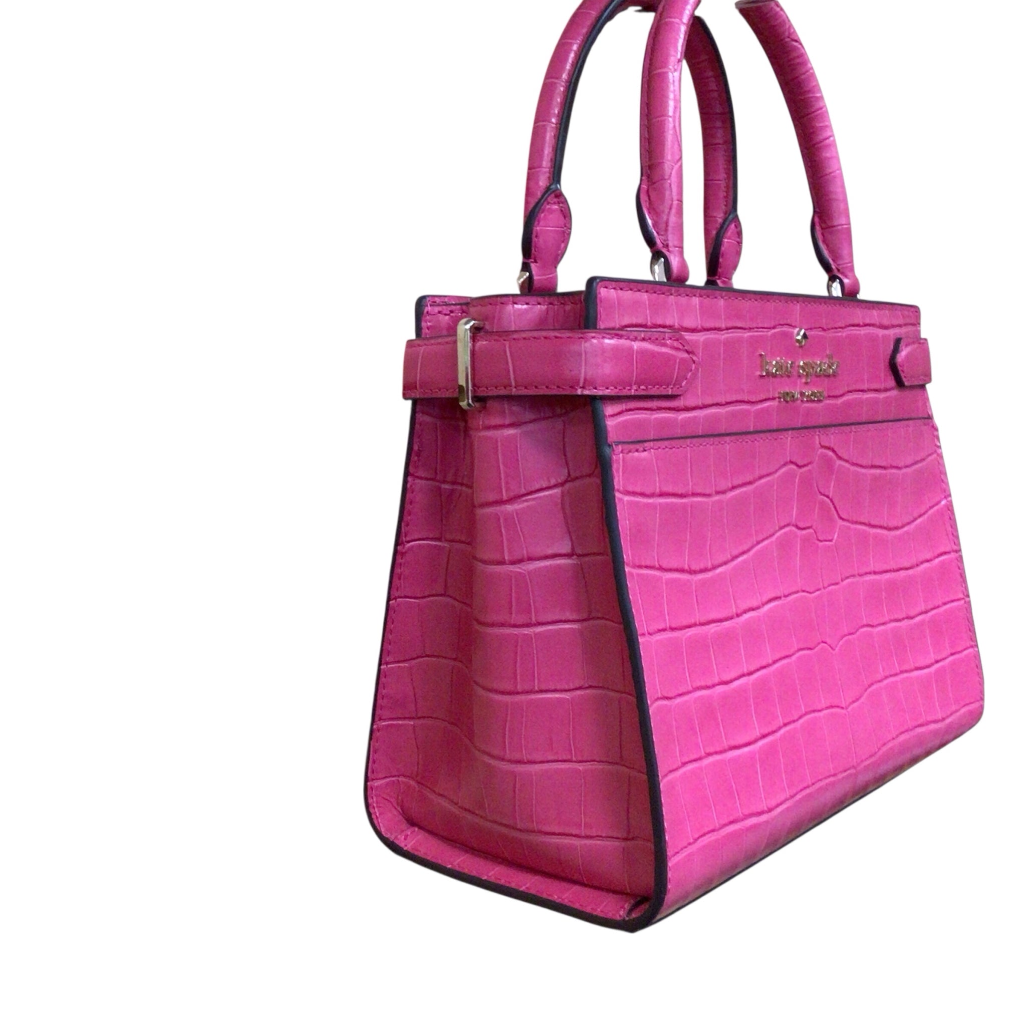 Kate Spade "Staci" Hot Pink Leather Crossbody Satchel Bag