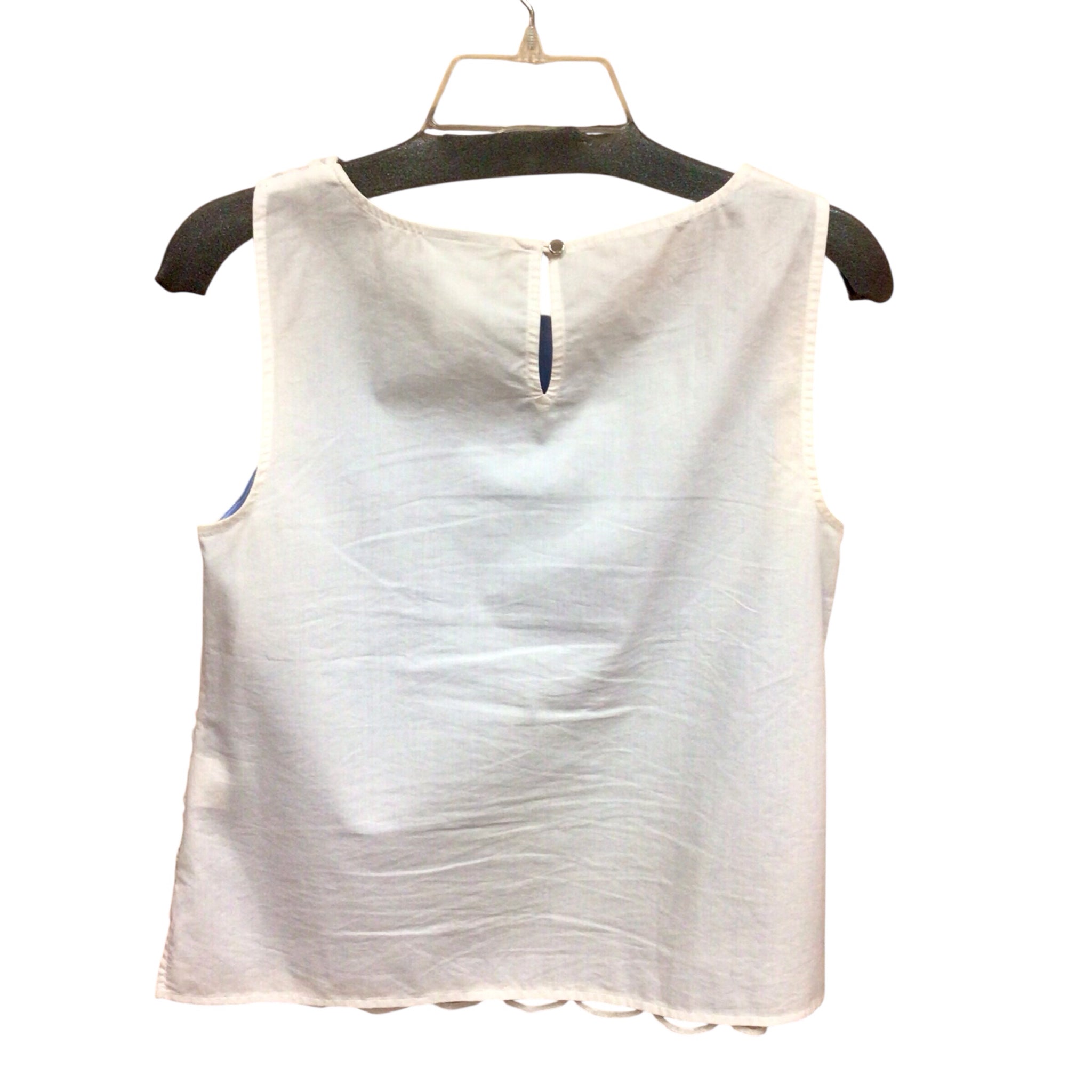 Liz Claiborne Sleevless Blue & White Top Size Petite Small