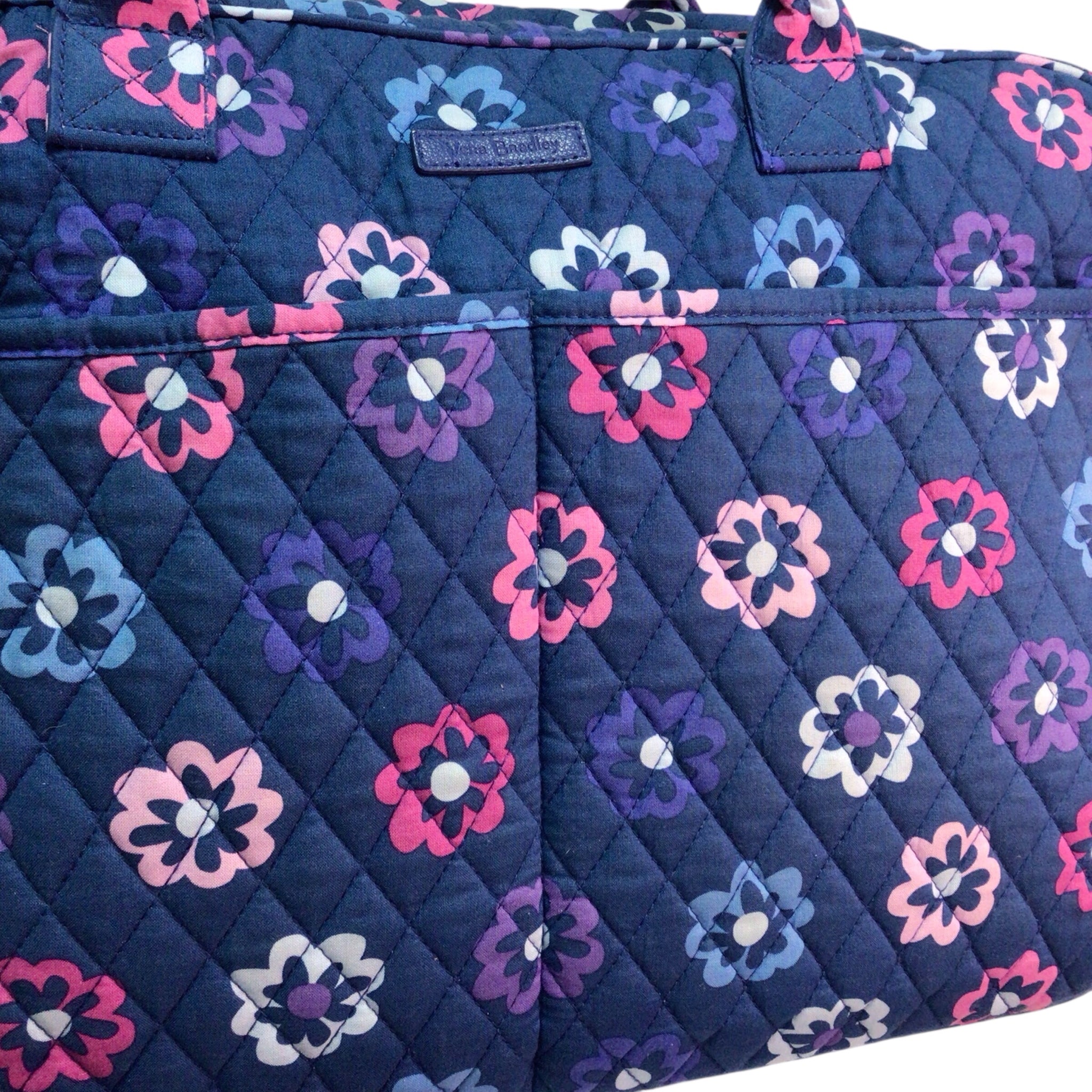 Vera Bradley Blue "Ellie Flowers" Weekender Travel Bag