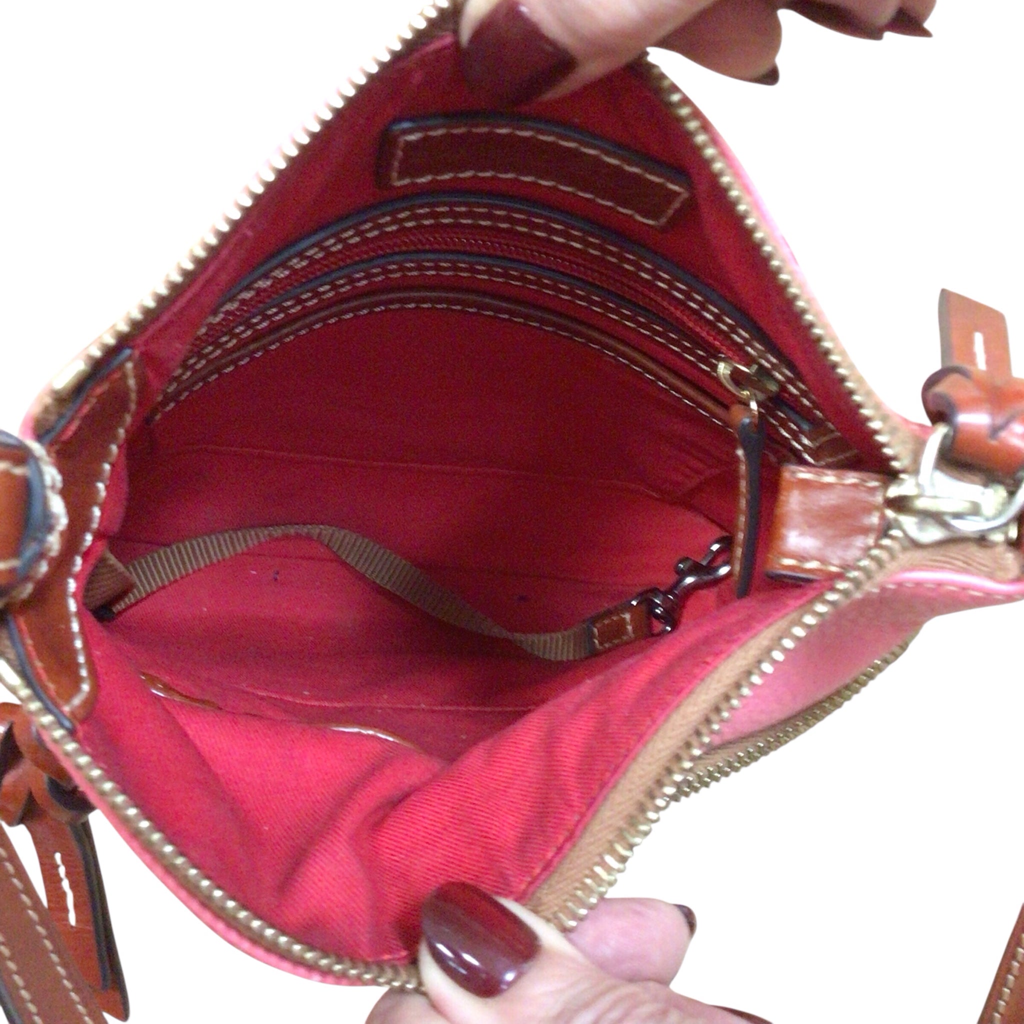 Dooney & Bourke Pink Pebbled Leather Crossbody Bag with Matching Coin Purse