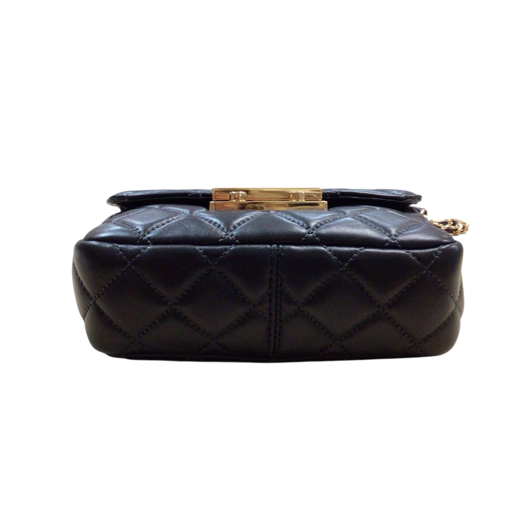 Michael Kors "Sloan" Small Quilted Black Leather Shoulder Bag