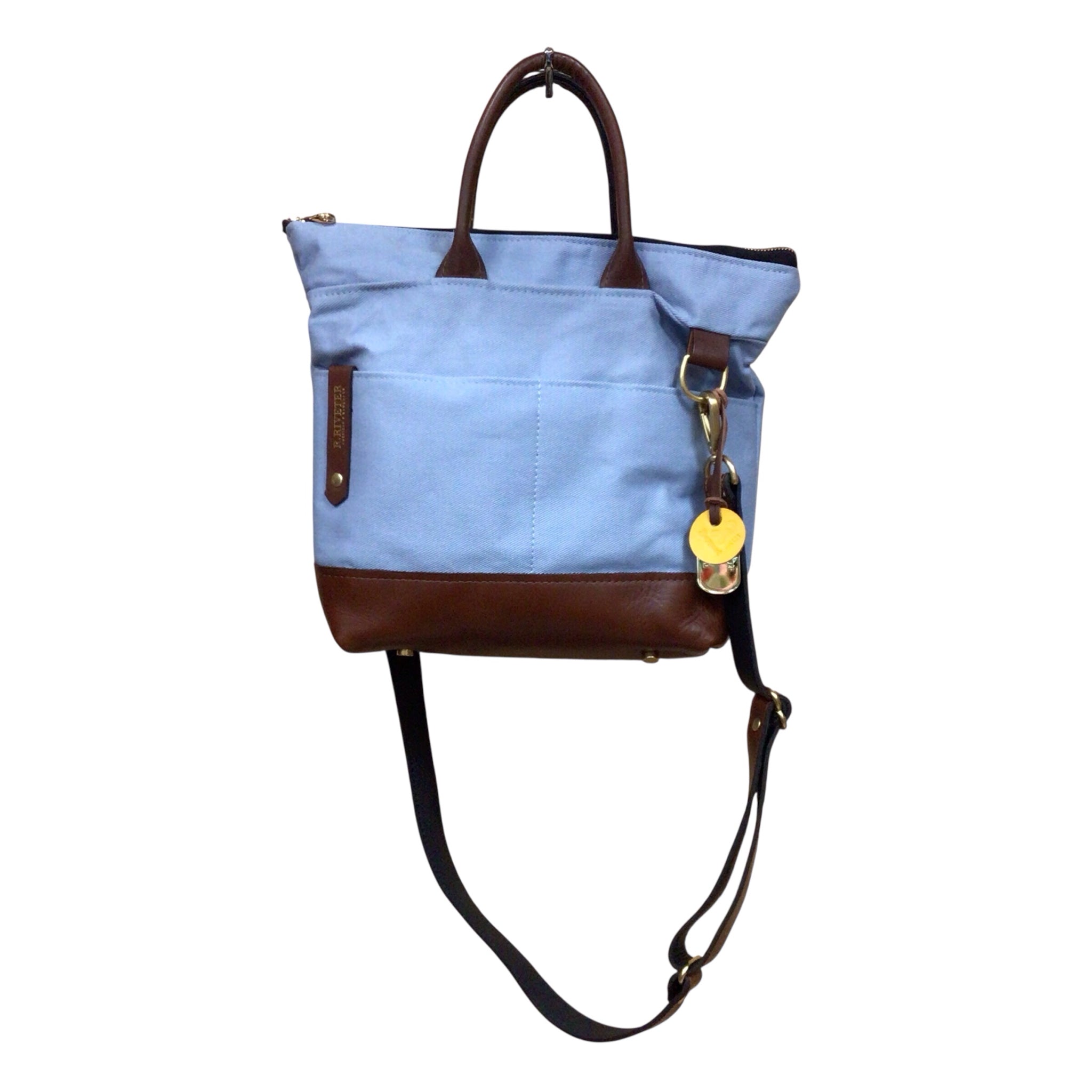 R. Riveter "Otto" Canvas & Leather Crossbody Satchel Bag