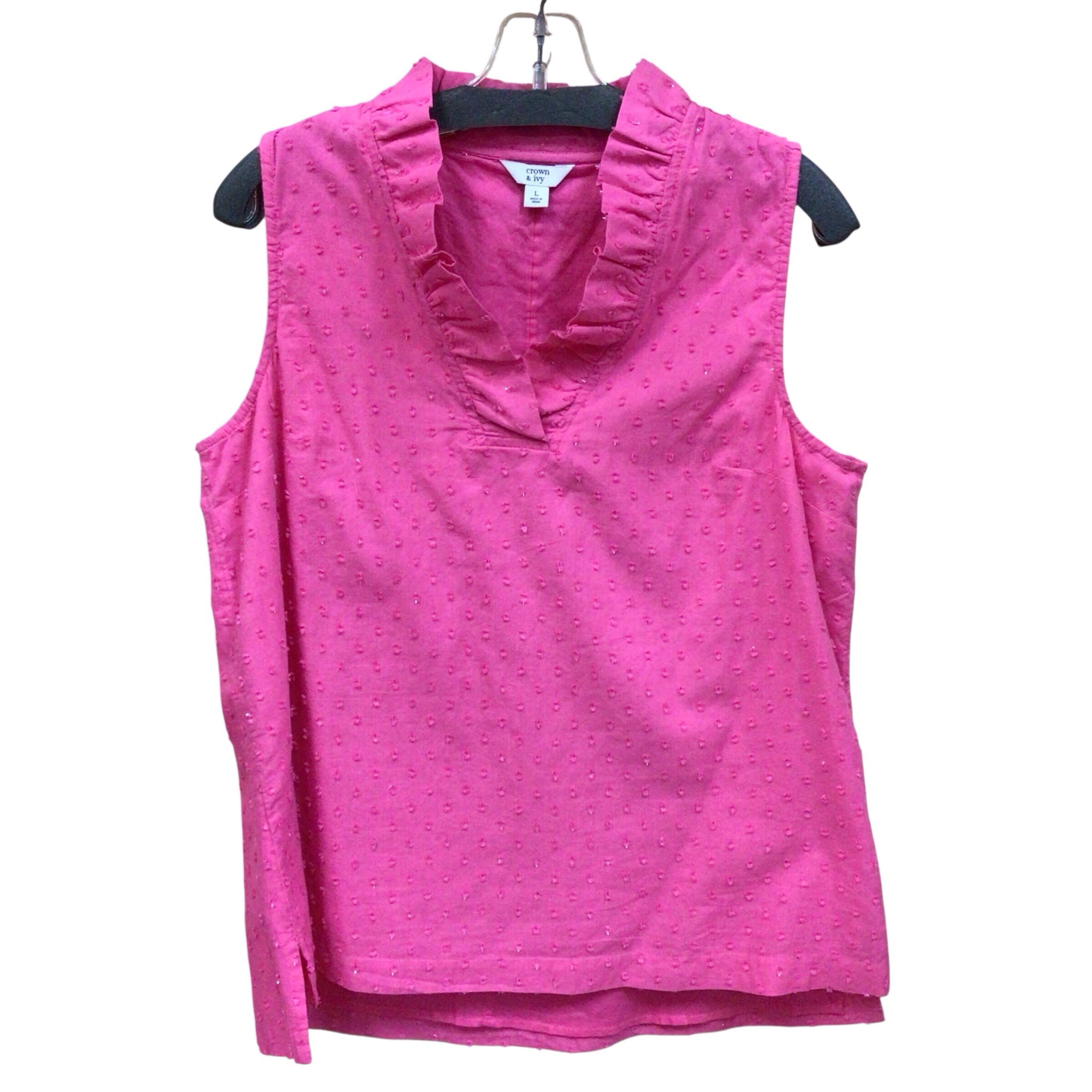Crown & Ivy Pink Sleeveless Top Size Large