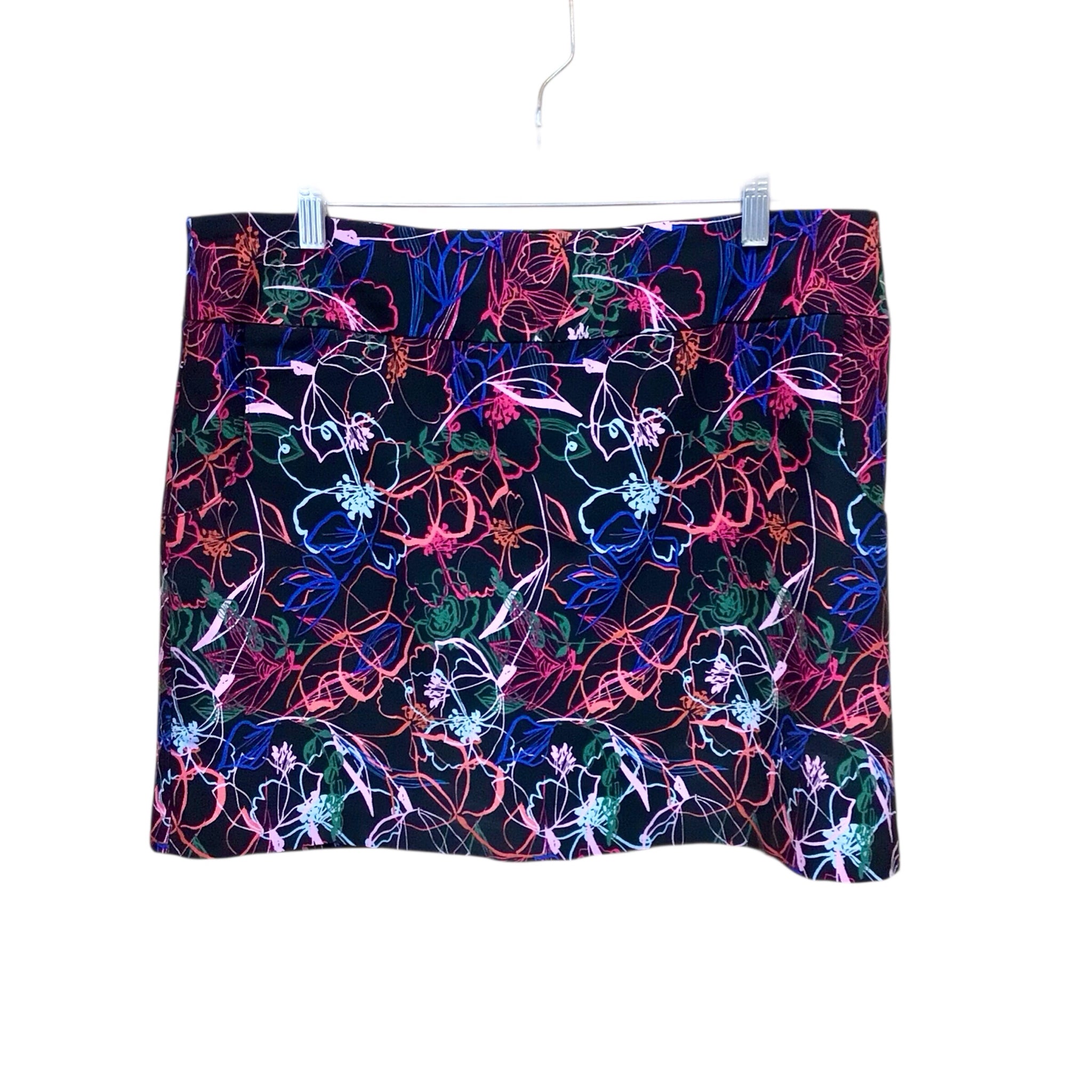 Juniper + Lime Black Floral Skort Size 16