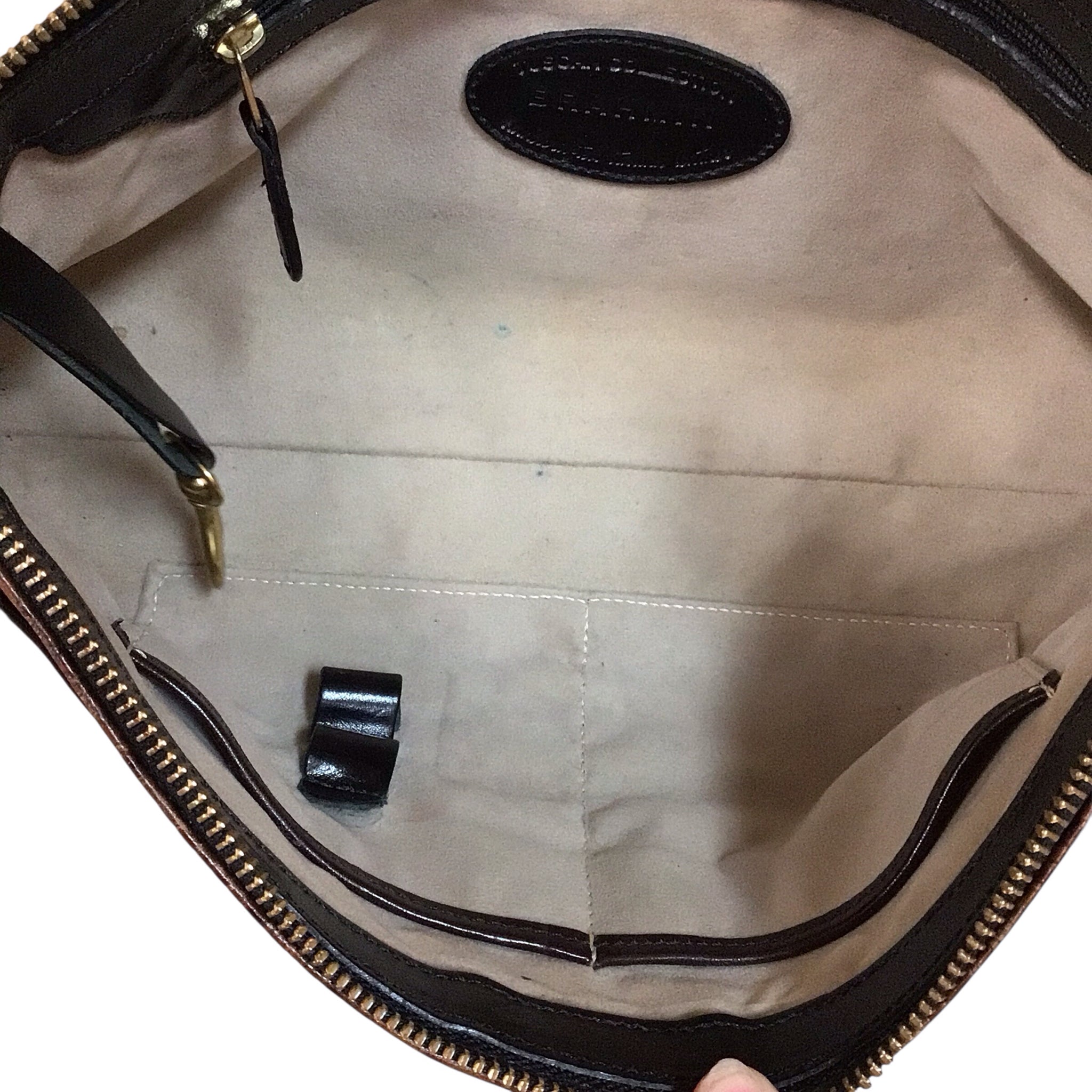 Brahmin "Marcy" Black & Brown Leather Shoulder Bag