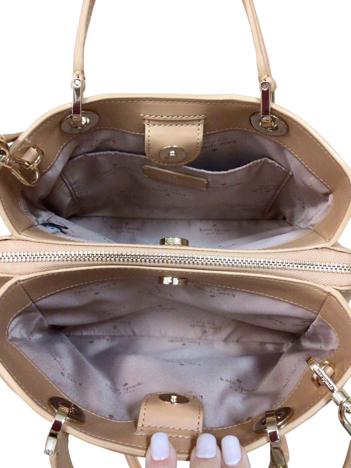 Kate Spade "Carey" Tan Quilted Leather Crossbody Bag