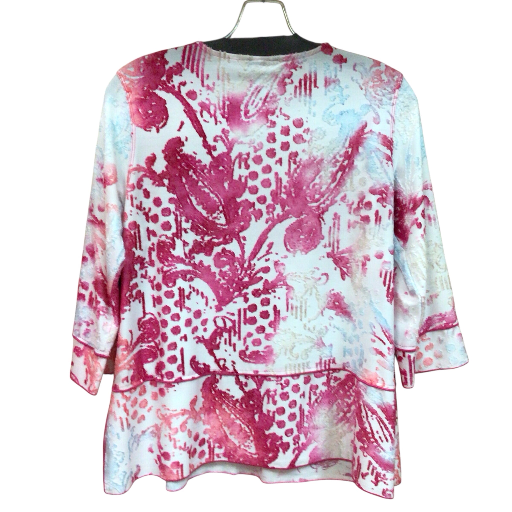 Multiples Colorful 3/4 Sleeve Top Size Petite NWT