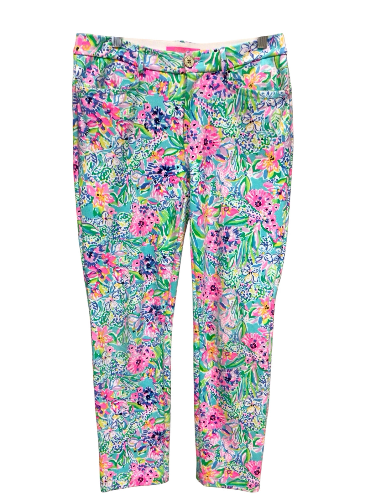 Lilly Pulitzer "Kelly" Knit Pants "Amalfi Blue Alligor Isle" Size 4