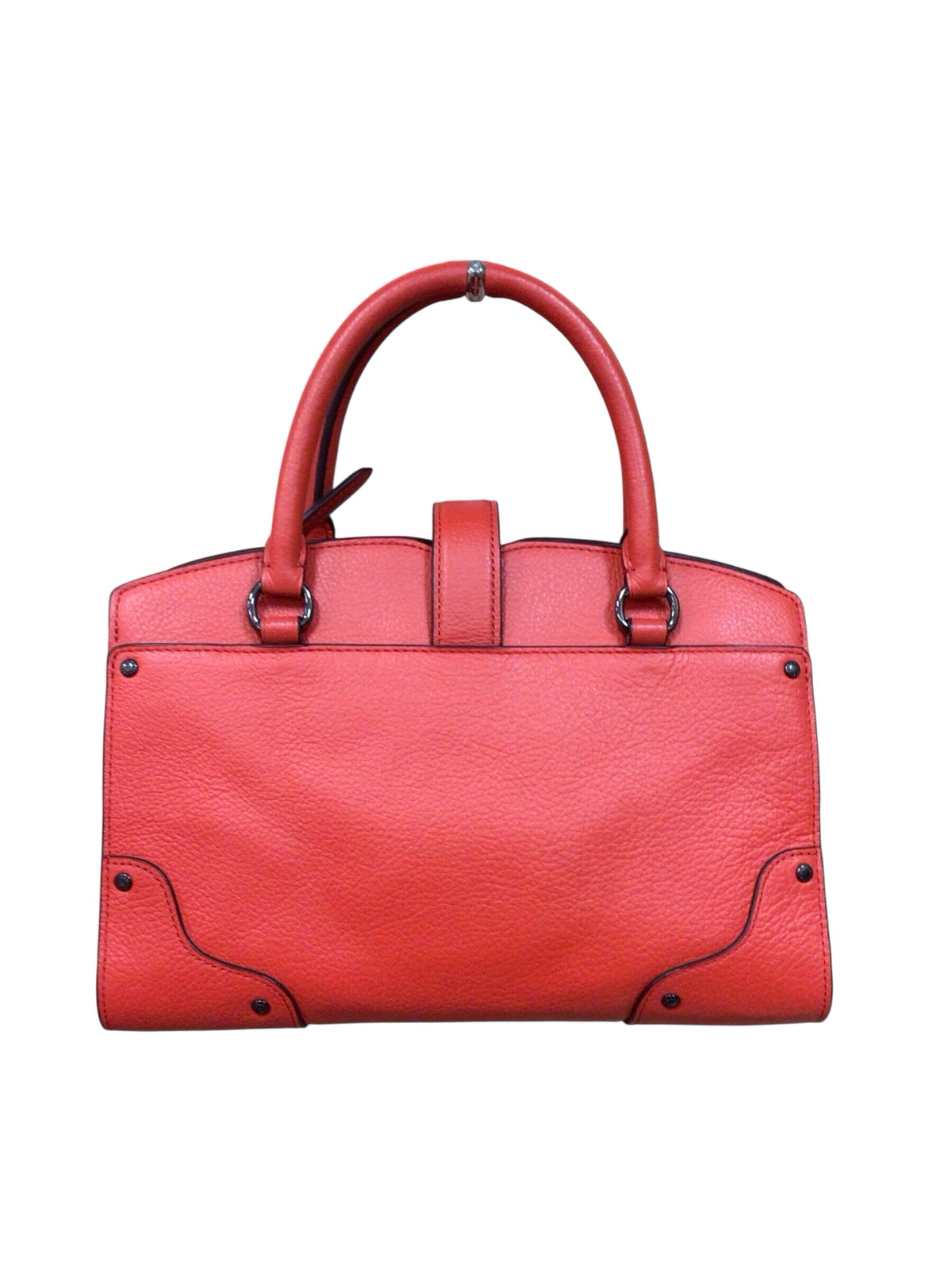 Coach 37779 "Mercer 24" Coral Red Leather Satchel Crossbody Bag