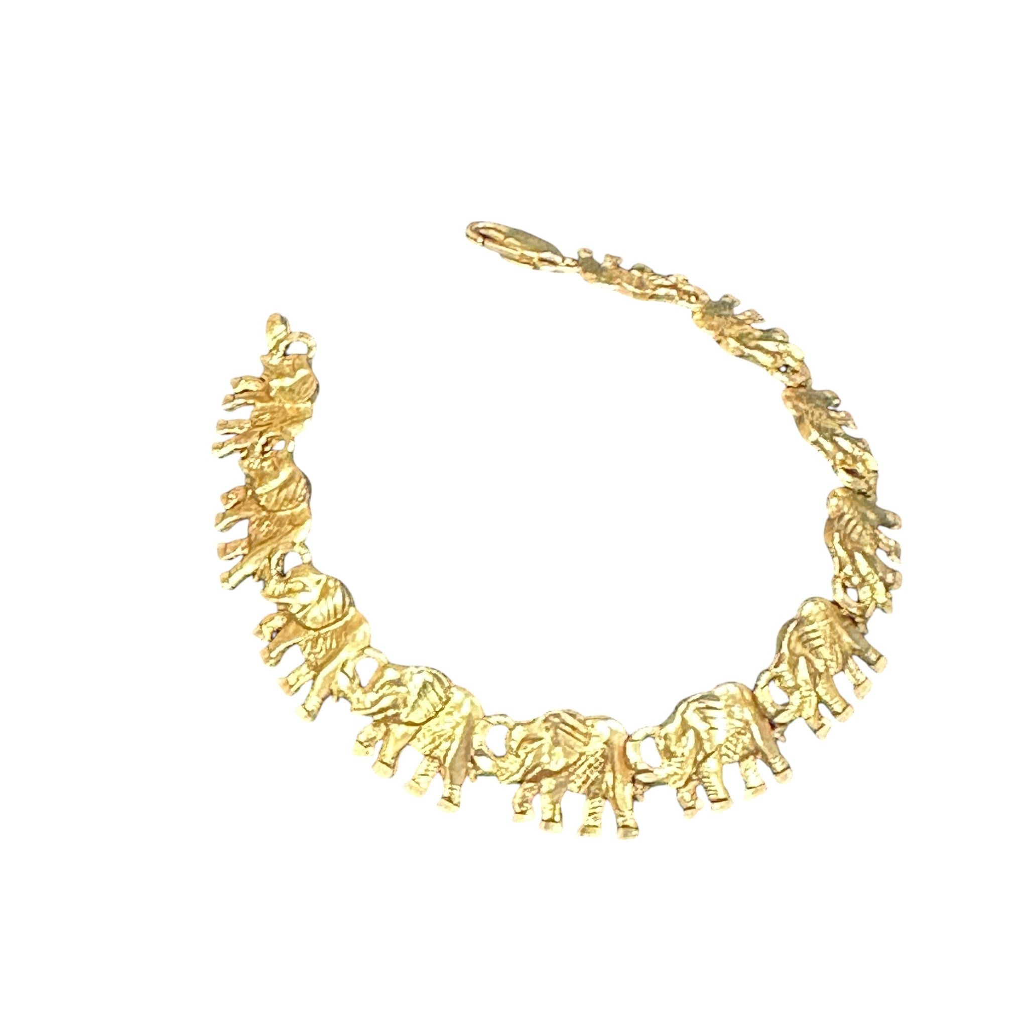 14K Gold Elephant Bracelet