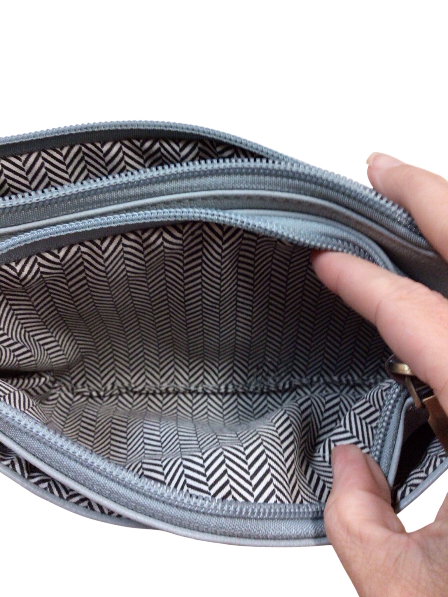 Jen & Co Stone "Arya" Dusty Blue Studded Front Wallet/Clutch/Wristlet/Crossbody