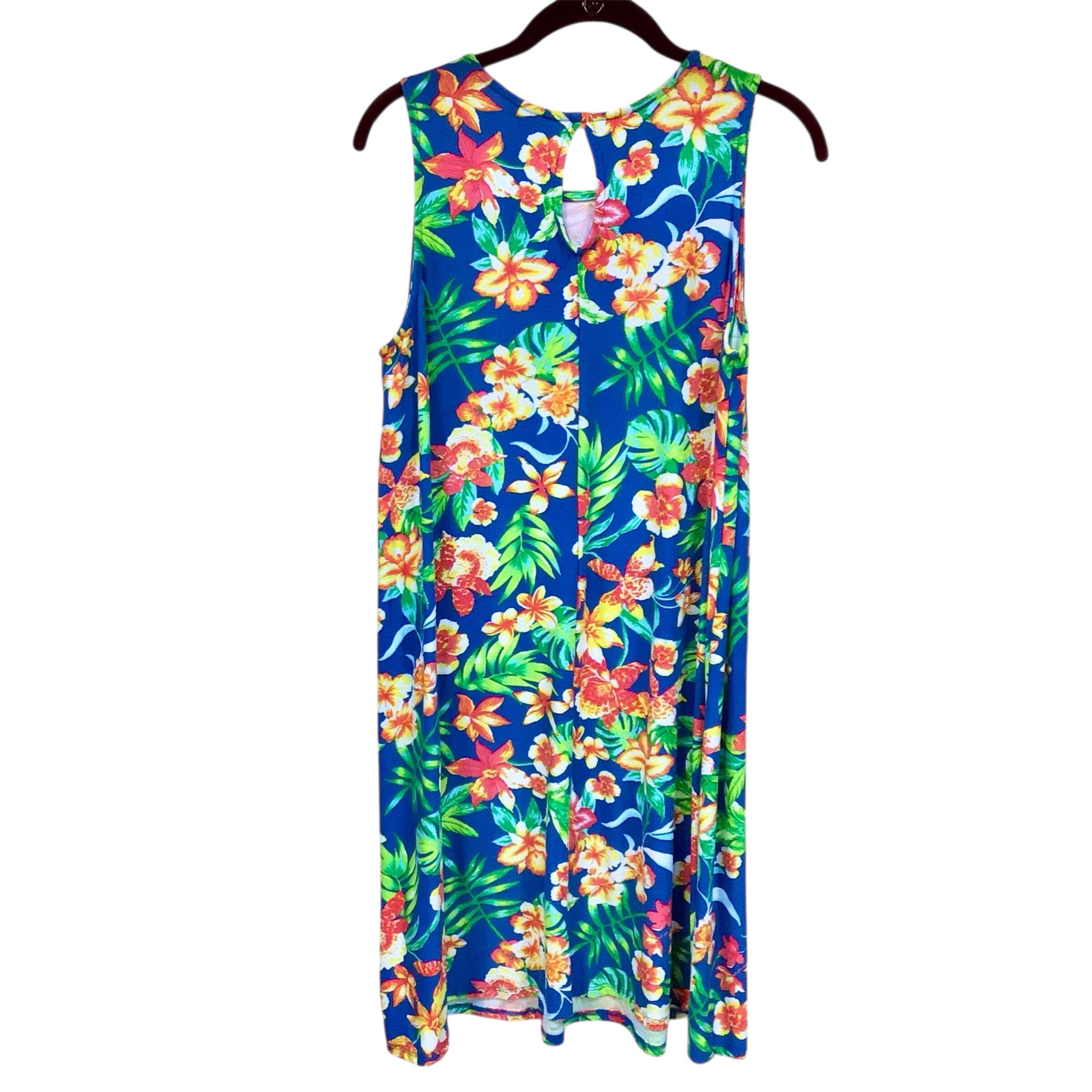 Allison Brittney Sleeveless Tropical Dress Size Medium